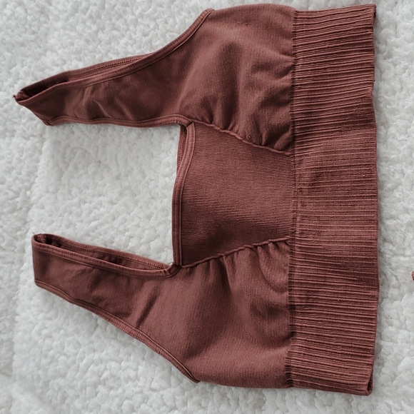 M/L Free People Good Karma Running Shorts and Square Neck Bra Set Violet Umber - Picture 5 of 14